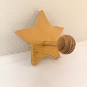 Wood Star Shape Wall Peg Hooks Kids Room Decor Coat Hook Hat Hook Vintage‎